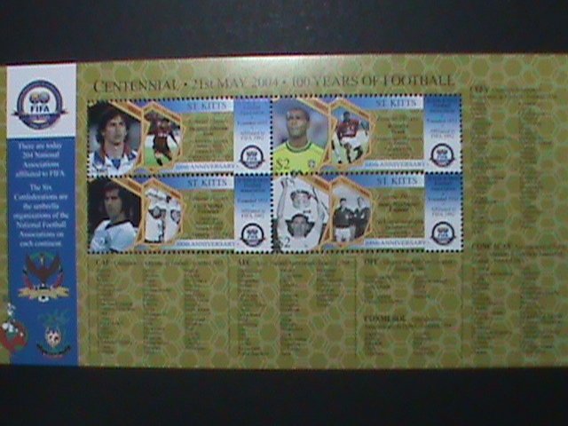 ST.KITTS 2004-SC#602 CENTENARY OF FOOT BALL MNH S/S SHEET-VERY FINE VERY FINE