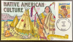 2869e Collins Hand Painted Native American Culture-Legends of the West FDC 1994