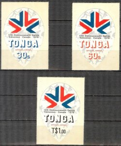 Tonga Official Stamps 1978 Sport Commonwealth Games set of 3 MNH