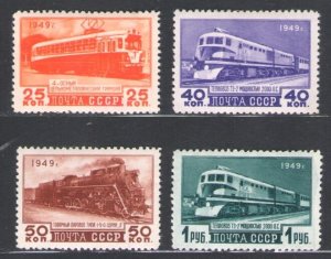 1949 RUSSIA, Modern Trains, No. 1401/04, MNH**