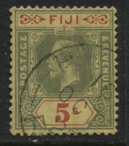 Fiji KGV 1912 5/ green & scarlet on yellow Die 1 used