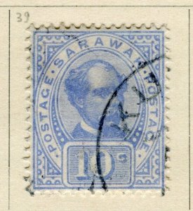 SARAWAK; 1899 classic C. Brooke issue fine used 10c. value