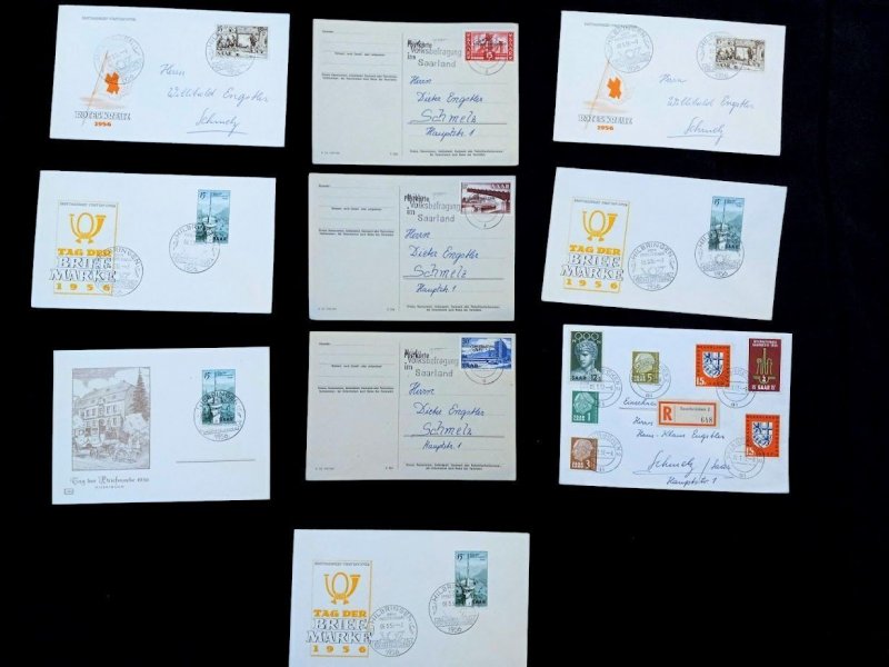 Saar - 25 Letters and First Day Covers 1955-1957