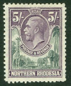 SG 14 Northern Rhodesia 1925. 5/- slate-grey & violet. A fine fresh mounted...