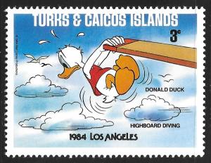 Turks & Caicos Islands #623 3c Disney Olympic Sports-High Diving MHR