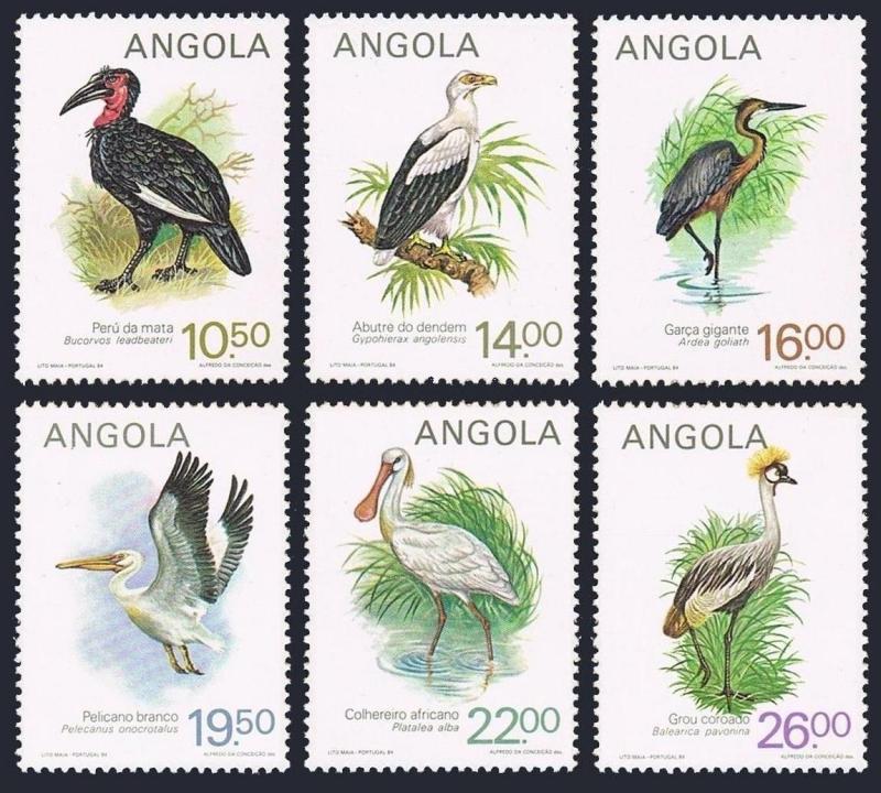 Angola 683-688,MNH.Michel 701-706. Birds 1984.Bucorvos leadbeateri,Gypohicax