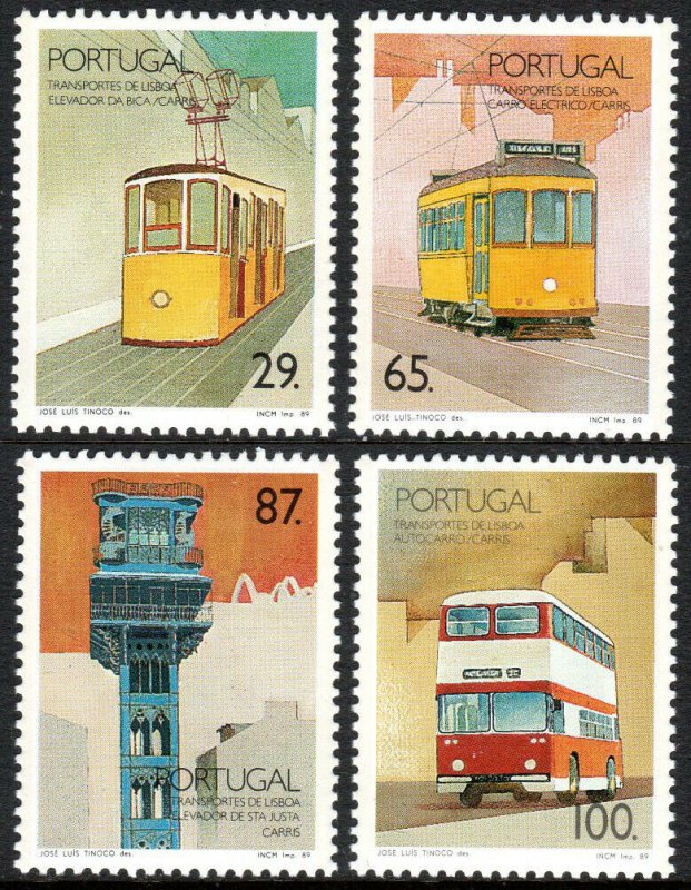 Portugal 1777-1780, MNH. Surface Transportation.Railway,Tram,Elevator,Bus,1989