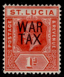 ST. LUCIA GV SG89, 1d scarlet, M MINT. Cat £15.