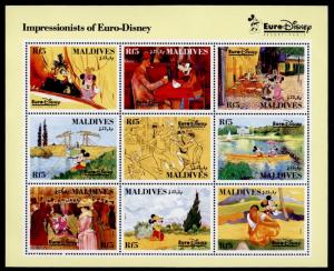 Maldives 1827 -31 MNH Impressionists of Euro Disney, Art, Architecture