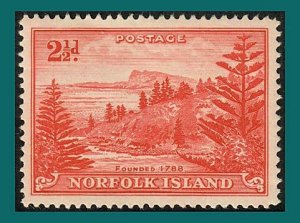 Norfolk Island 1947 Ball Bay, 2.5d MLH #5,SG5