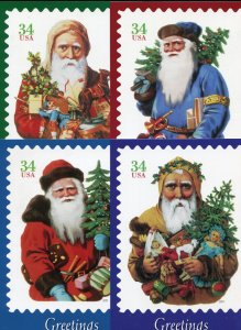 3541-3544 Santa Claus, Christmas Set of 4 Maxi Postal Cards All Unused