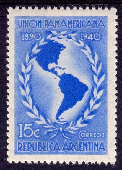 Argentina 1940  50th.Ann.Pan American Union Map (1) MNH Sc#473