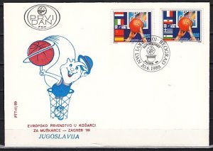Yugoslavia, Scott cat. 1968-1969. Basketball issue. First day cover. ^