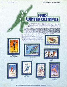 Postal Commemorative Society Stamp Panel MNH, Central Africa+, Olympics 1980