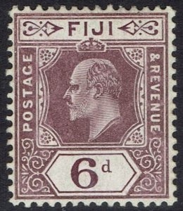 FIJI 1906 KEVII 6D WMK MULTI CROWN CA