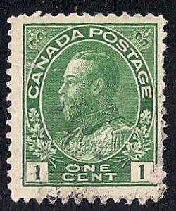 Canada #104 1 cent King George 5, Green Stamp used F