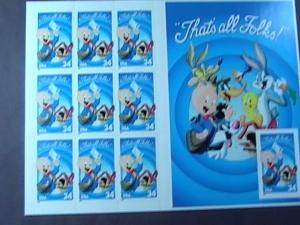 U.S.# 3535-MNH-PANE 10--LOONEY TUNES/PORKY PIG--IMPERF SINGLE VARIETY--2001