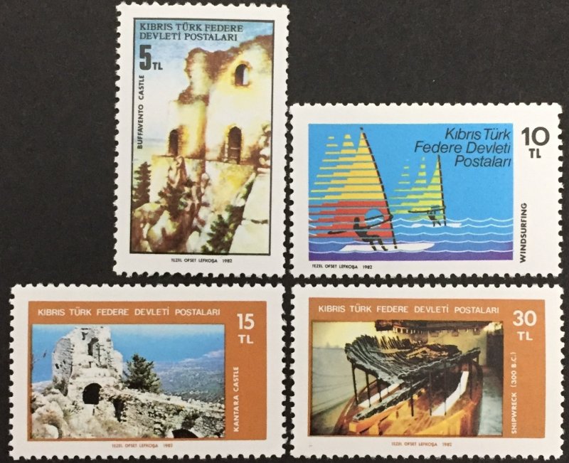 Northern Cyprus 1982 MNH Stamps Scott 116-119 Tourism Sport Castle Museum Ship