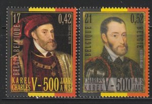 2000 Belgium - Sc 1791-2 - MNH VF - 2 single - Charles V