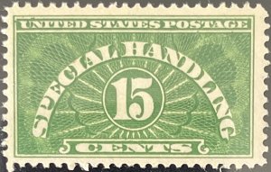 Scott #QE2 1928 15¢ Special Handling unused disturbed gum