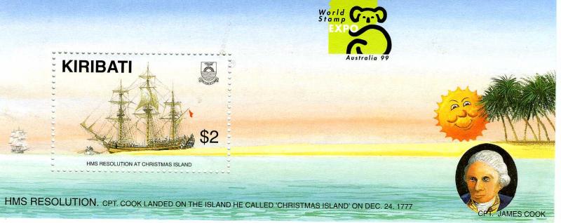 Kiribati 1999 Ships James Cook s/s Perforated mnh.vf