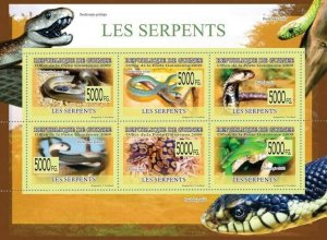 Guinea 2009 MNH - Snakes. YT 4056-4061, Mi 6409-6414