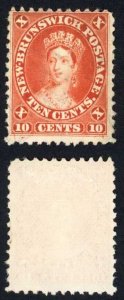 New Brunswick SG17 10c red (light cancel) Fine used Cat 75 Pounds