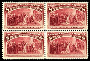 U.S. #236 MINT BLOCK OG NH