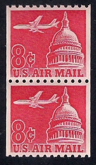 C65A 8 cent Jet Coil Stamp M OG NH EGRADED XF-SUPERB 95 XXF