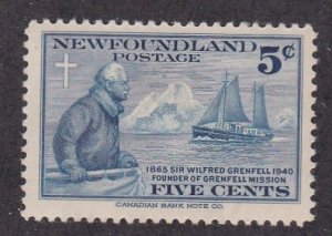 Newfoundland # 252, Sir Wilfred Grenfell, Mint Hinged,