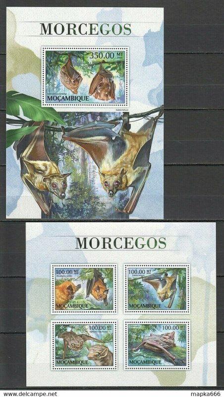 2016 Mozambique Fauna Wild Animals Bats Morcegos 1Kb+1Bl ** St2637