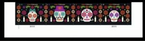 US Scott 5643c Day of the Dead Imperf NDC Lower plate block (4 stamps) MNH 2021
