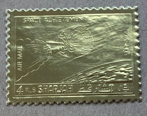 Sharjah 1972 Space Achievement - 4R gold foil, MNH. Mi 1056A, CV €10.00
