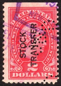 1918, US $2, Stock Transfer, Used, Sc RD13