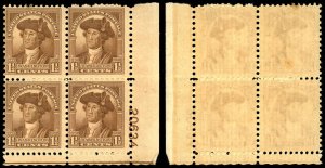 US Sc 706 MNH Plate Block of 4 - 1932 1½¢ - Washington at Age 40 - See Scans