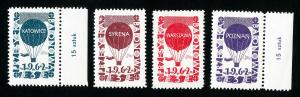 Poland Stamps 4 Values Balloon Set 1962