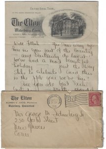 1916 - Waterbury, Ct. - Important Elton Hotel - Ephemera 1162