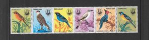 Paraguay MNH Strip 2141 Gorgeous Audubon Birds Fauna 1985