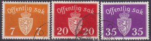 Norway #O23, O26, O29  F-VF Used CV $8.75 (Z4770)