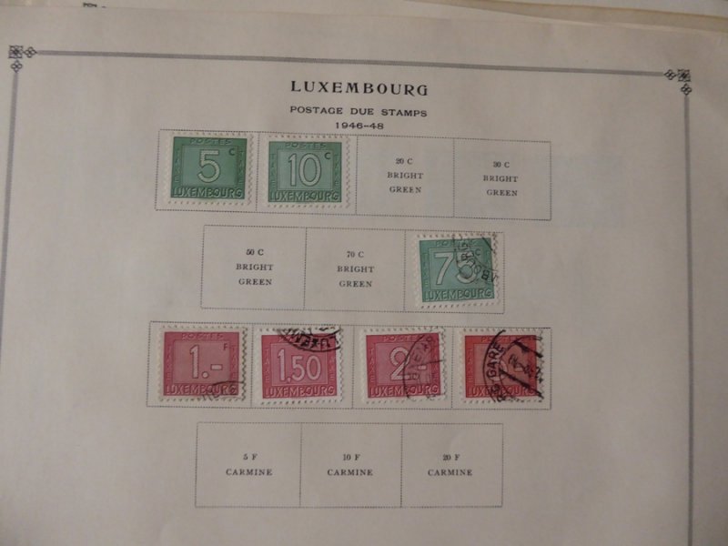 Luxemburg 1874-1966 Stamp Collection on Scott International Stamp Album pages