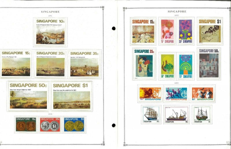 Singapore 1948-2007 MNH, LH in Mounts & Used Hinged on Scott Int. Pages