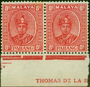 Pahang 1941 8c Scarlet SG36 Fine MNH Pair