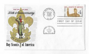 USA 1960 Scout single FDC with a better Fluegel  cachet