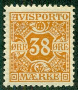 DENMARK #P6, Mint Hinged, Scott $62.50