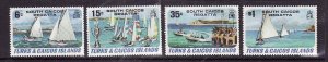 Turks & Caicos Is.-Sc#463-6-unused NH set-Racing Yachts-Regatta-Ships-1981-