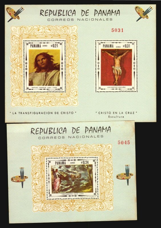 Panama 11 MNH s/s Art Painting religious music ship angel madonna high CV $$