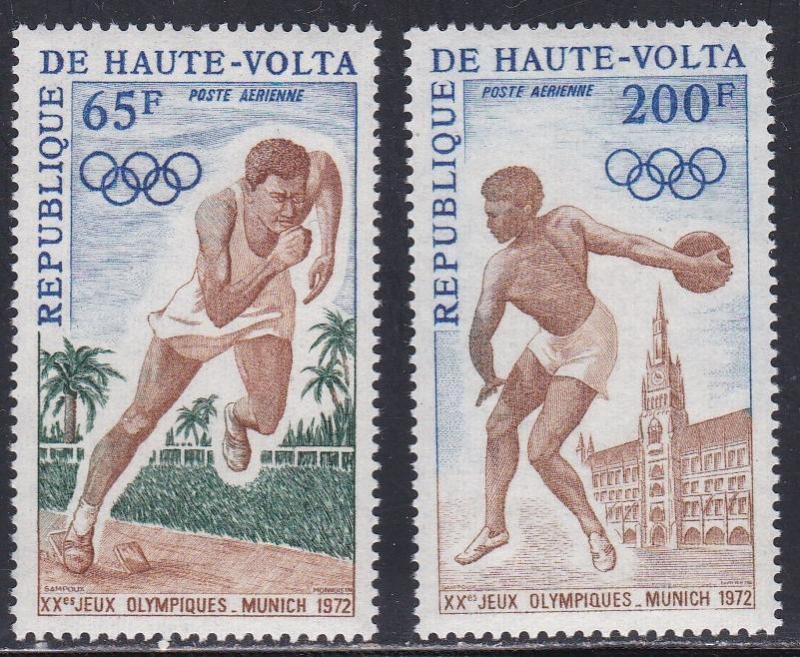 Burkina Faso # C102-103, Munich Olympics, NH, 1/2 Cat.