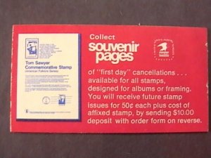 U.S.# 1595d--BK129-MNH-COMPLETE FOLDED VENDING MACHINE BOOKLET-LIBERTY BELL-1976