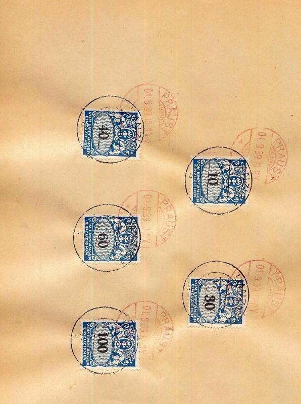 DANZIG 1924 Postage Dues On Piece (KM806)