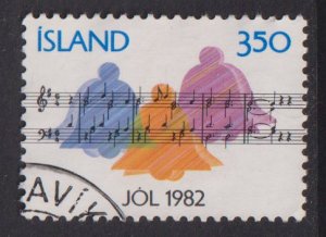 Iceland  #566  used  1982  Christmas 3.50k